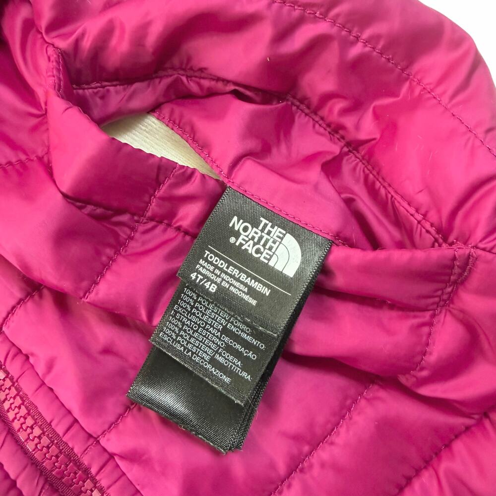 The North Face Toddler Girls Pink/Beige
 Reversible Puffer Jacket Size 4T - Picture 4 of 11